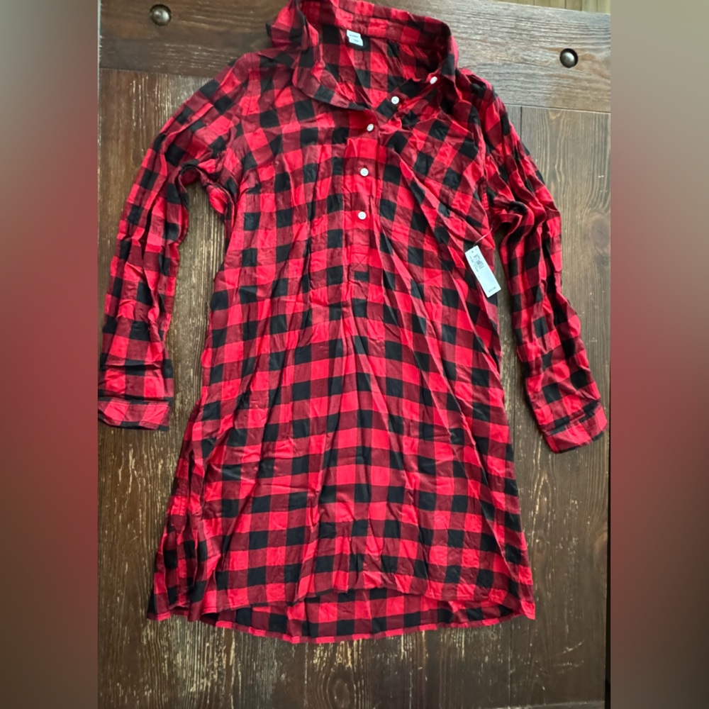 NWT Old Navy Buffalo plaid style button down dress, size L